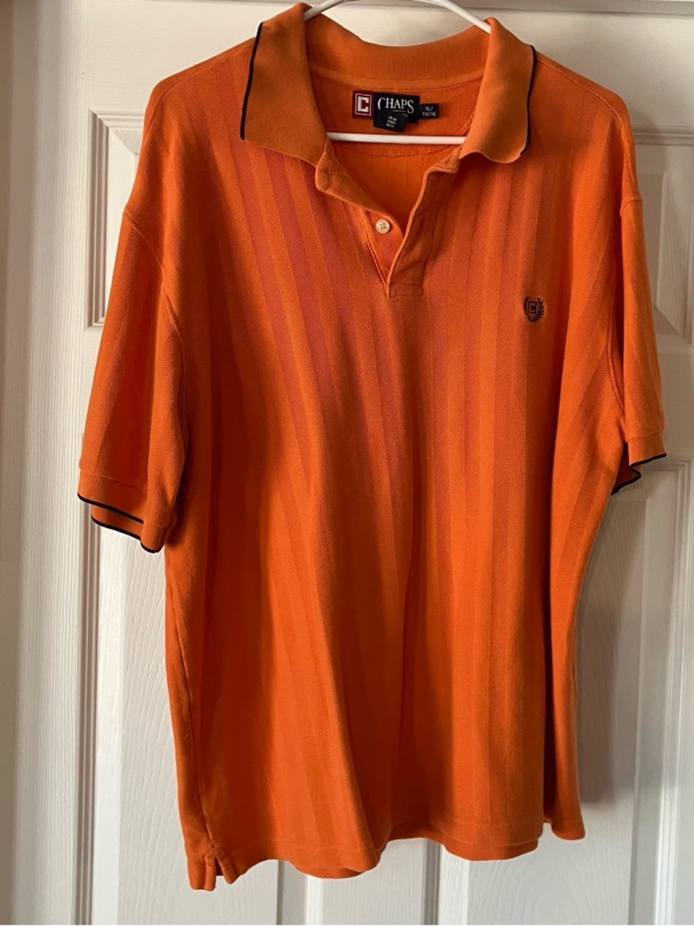 Chaps Men 100% Cotton Polo Shirt Orange XL